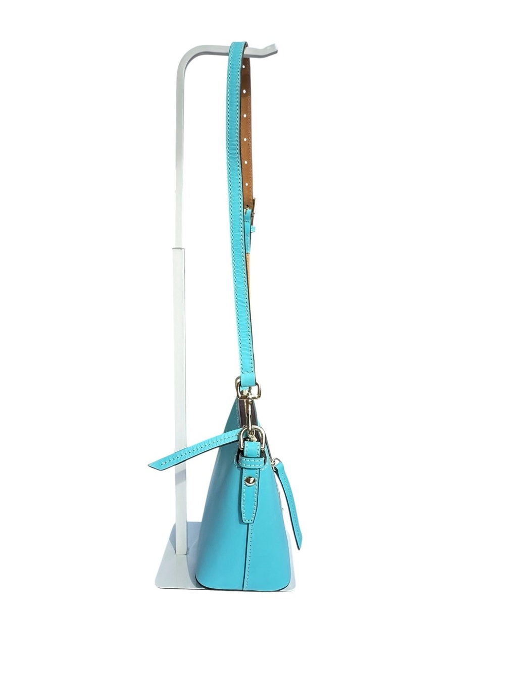 Dooney & Bourke Smooth Leather Small Domed Zip Crossbody Bag Turquoise - Picture 4 of 11